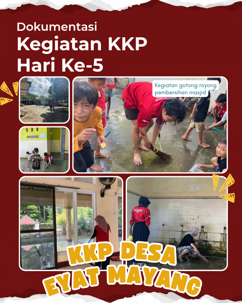 Gotong Royong Bersih-Bersih Masjid di Desa Eyat Mayang